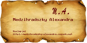 Medzihradszky Alexandra névjegykártya