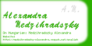 alexandra medzihradszky business card